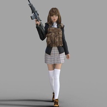 pistoleiro menina Japão 4 arma fogo sexy escola armas militares urbano 3d print model - Mito3D