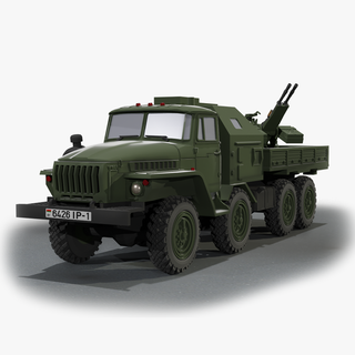 silahlar ural 4320 8x8 askeri Ordu tank btr montaj mbt Rusça hobi savaş panzer oyuncak asker Ural zpu 2 3d print model - Mito3D
