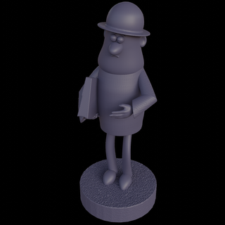 Gustav personnage homme chapeau dessin animé portefeuille statuette 3d print model - Mito3D