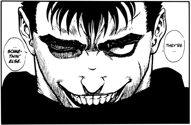 guts smile art berserk manga meme 3d print model - Mito3D