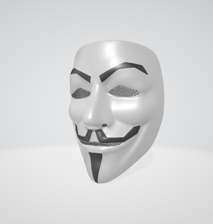guy fawkes mask vendetta character cosplay 3d print model - Mito3D