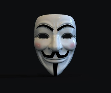 insan Fawkes maske 3d Yazdır model vücut illüstrasyon eşcinseller anonim kan davası 3dprint baş tiyatro teatral cadılar bayramı artdeco karnaval film minyatürler figürinler 3d print model - Mito3D