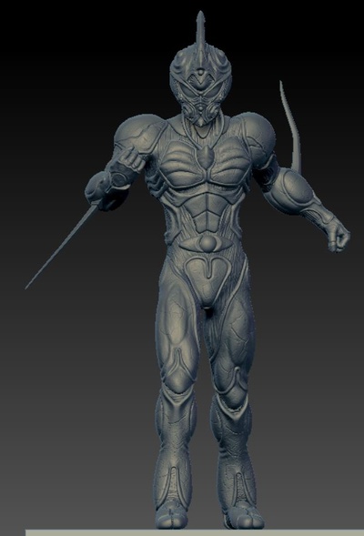 guyver dark hero fist up pose unit manga bio action 3d print model - Mito3D