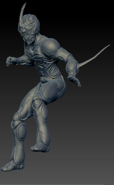 guyver dark hero jumping pose unit manga bio action 3d print model - Mito3D