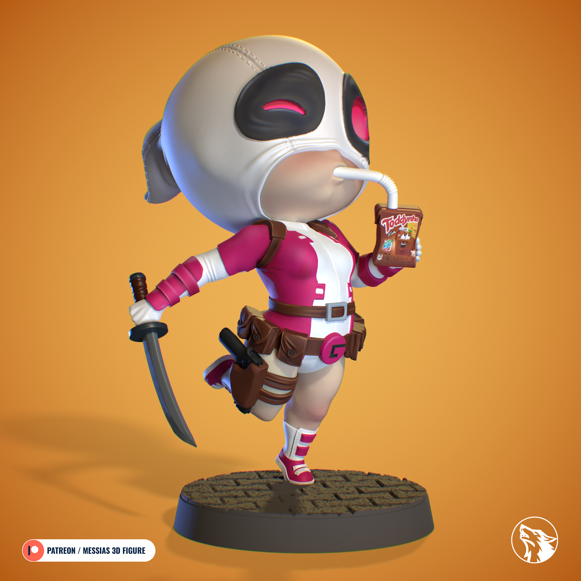 gwenpool gwen pool deadpool marvel chibi 3D print model - Mito3D