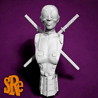 gwenpool bust art marvel headpool lady deadpool babypool wolverine dogpool red hulk daredevil thunderbolt ross loki avengers groot iron man 3d print model - Mito3D