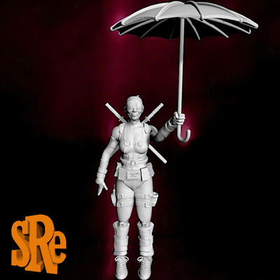 gwenpool umbrella art marvel modok headpool lady deadpool babypool wolverine dogpool red hulk daredevil thunderbolt ross loki avengers groot iron man 3d print model - Mito3D