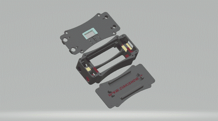 gx591 stelle schweißer batterie packungen 3d printed fall mantel 3d print model - Mito3D