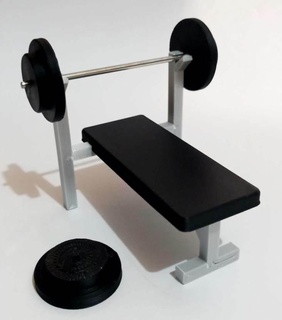 gym workout bench press waight miniature desktop office cards holder 3d print model - Mito3D