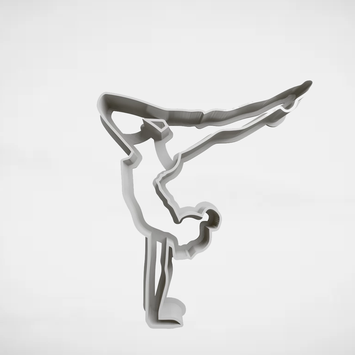 gymnast girl cookie cutter cookie cutters stl molds cutters cutter rhythmic gymnast gymnast  3D print model - Mito3D