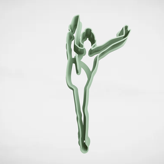 gymnast girl cookie cutter cutters stl molds rhythmic 3d print model - Mito3D