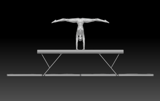 gymnastik 1 sport übung fitnessstudio ausrüstung ausbildung körperfitness charakter trainieren lowpoly aerob zimmer gymnasium 3d print model - Mito3D