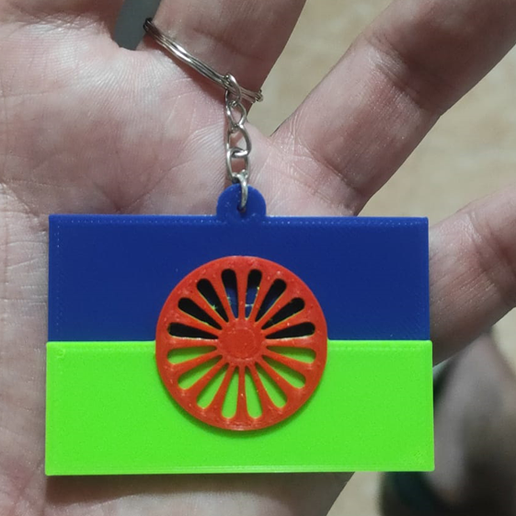 gitano bandera llavero llave anillo rueda guaillo 3D print model - Mito3D