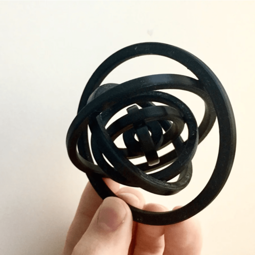 gyro 7 rings 78mm toy spin 3D print model - Mito3D