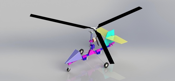 girocottero rc autogiro radio controlled aereo elicottero 3d print model - Mito3D