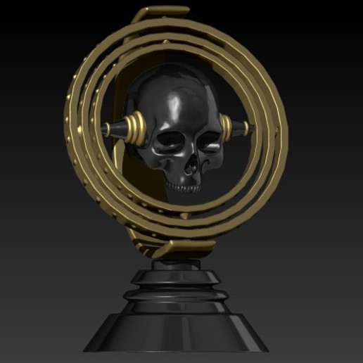 gyroscope skull art 3D print model - Mito3D