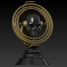 gyroscope skull art 3d print model - Mito3D