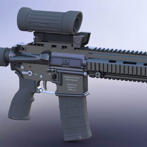 h&k 416 complete tool hk m416 556x45mm 556x45 556 nato 223 remington assault rifle 3D print model - Mito3D