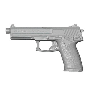 h&k mark23 socom 45acp real size scan hk heckler koch mk23 gun pistol handgun model high res molding prop mold holster kydex 3d print model - Mito3D