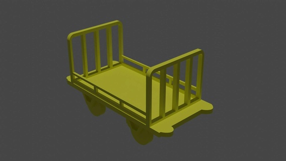 h0 platform wagon without drawbar Game car mibaheft construction drawing trolley 3d print model - Mito3D