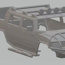h2 6x6 yazdırılabilir vücut kamyon oyun yuvası scalextric kabuk rc radyo izleme araba tamiya miniz 1-10 1-32 1-18 G / Ç 3d print model - Mito3D
