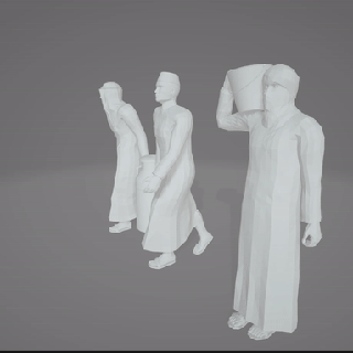 h2o tragen verschiedene Wasser Eimer Männer Tunika Statue Miniatur Figur Modell Zug heiß Rad niedrig polly 3d print model - Mito3D