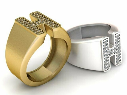 Alphabete Ring 3d druckbar Modell 3d print model - Mito3D