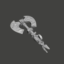 hache - warhammer axe games game 40000 art weapon chopped 3d print model - Mito3D