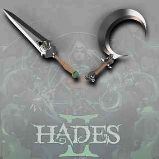 hades 2 melinoe dagger crescent-shaped scythe blade cosplay sword sickle knife 3d print model - Mito3D