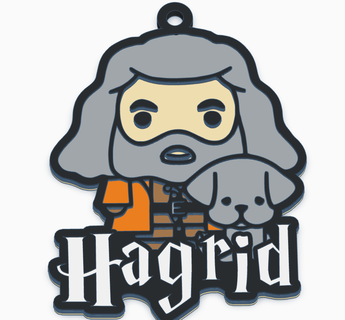 hagrid keychain Jewelry hagrid keychain harry potter ranger hogwarts charm fanatic saga personality kind protector details design 3d printing stl collectible gift fun love friendship  3d print model - Mito3D