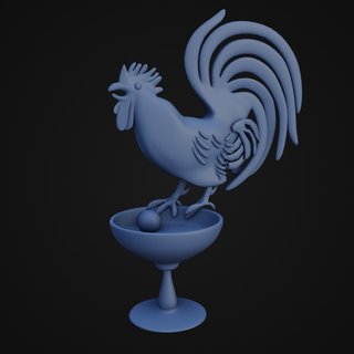 hahn sculpture rooster chicken animal bird germany mural landmark toy 3d print model - Mito3D