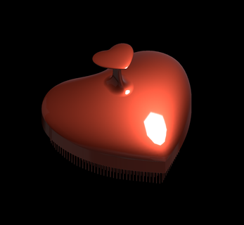 hair brush heart hairbrush model 3d valentine's day gifts 3d print model - Mito3D
