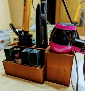 hair tools & makeup caddy 3d print model - Mito3D