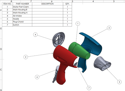 hairdryer solidworks assembly stylish portable gadget electric electronic household 3d print model - Mito3D