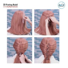 hairstyle woman man style hair girl beautiful 3d print model - Mito3D