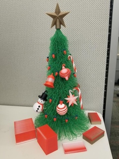 peloso Natale albero ornamenti ornamento dualeestrusione multicolore natale sculture 3d print model - Mito3D