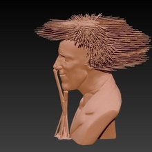 hairy spinetta - art rock argentine buenos aires musica genius eyes paper bloody peach 3d print model - Mito3D
