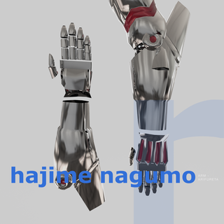 hajime nagumo braço cosplay 3d impressão arquivos arifureta manga anime traje armaduras pepakura propumação 3d print model - Mito3D