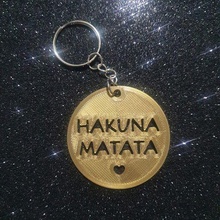 hakuna matata porte clés art clé bague anneaux chaîne Lion Roi 3d print model - Mito3D
