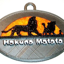 hakuna matata lion king keychain jewelry keychains no worries 3d print model - Mito3D