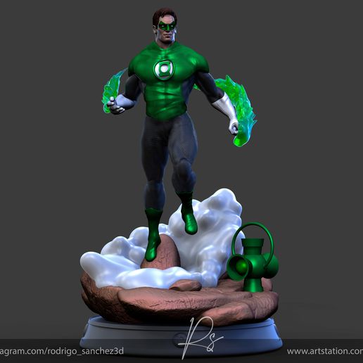 hal Jordan tourner ralenti 3D print model - Mito3D