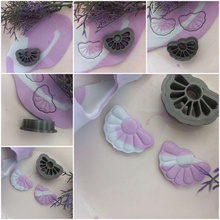 half flower biscuit argile coupeur bijoux boucle d'oreille coupeurs fleur art artisanat 3d print model - Mito3D