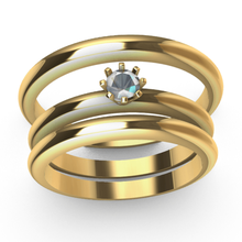 moitié canne l'alliance l'anneau anneaux bijoux berceau modèle stl 3d cad Modèle bague mariage cao fiançailles 3d print model - Mito3D