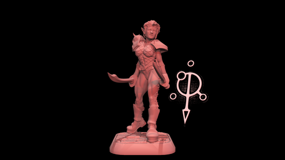 half elf hembra combatiente 02 miniatura mesa ttrpg dnd d fantasía guerrero cimitarras juego rol 3d print model - Mito3D