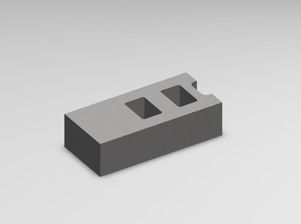 half height bloquer Divisé béton blocs architecture 3d print model - Mito3D
