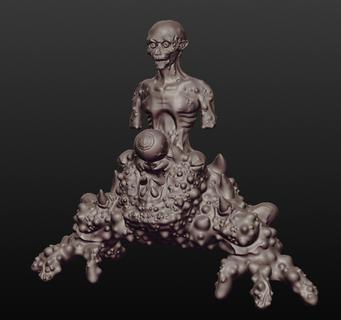 half human monstro medo náusea mutações humano arte 3d print model - Mito3D
