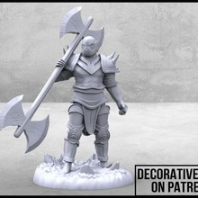 half-orc barbar masa üstü minyatür oyun dnd dungeons dragons fantezi yarım ork insanımsı mini oyna rol rpg asker savaşçı oyuncak 3d print model - Mito3D