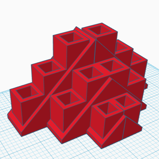 half-pyramid shaped pencil holder pencilholder semipyramid organization 3d print model - Mito3D