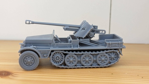 half-track sdkfz10 5 armor 5cm pak 38 + crewmen germany ww2 3d print model - Mito3D