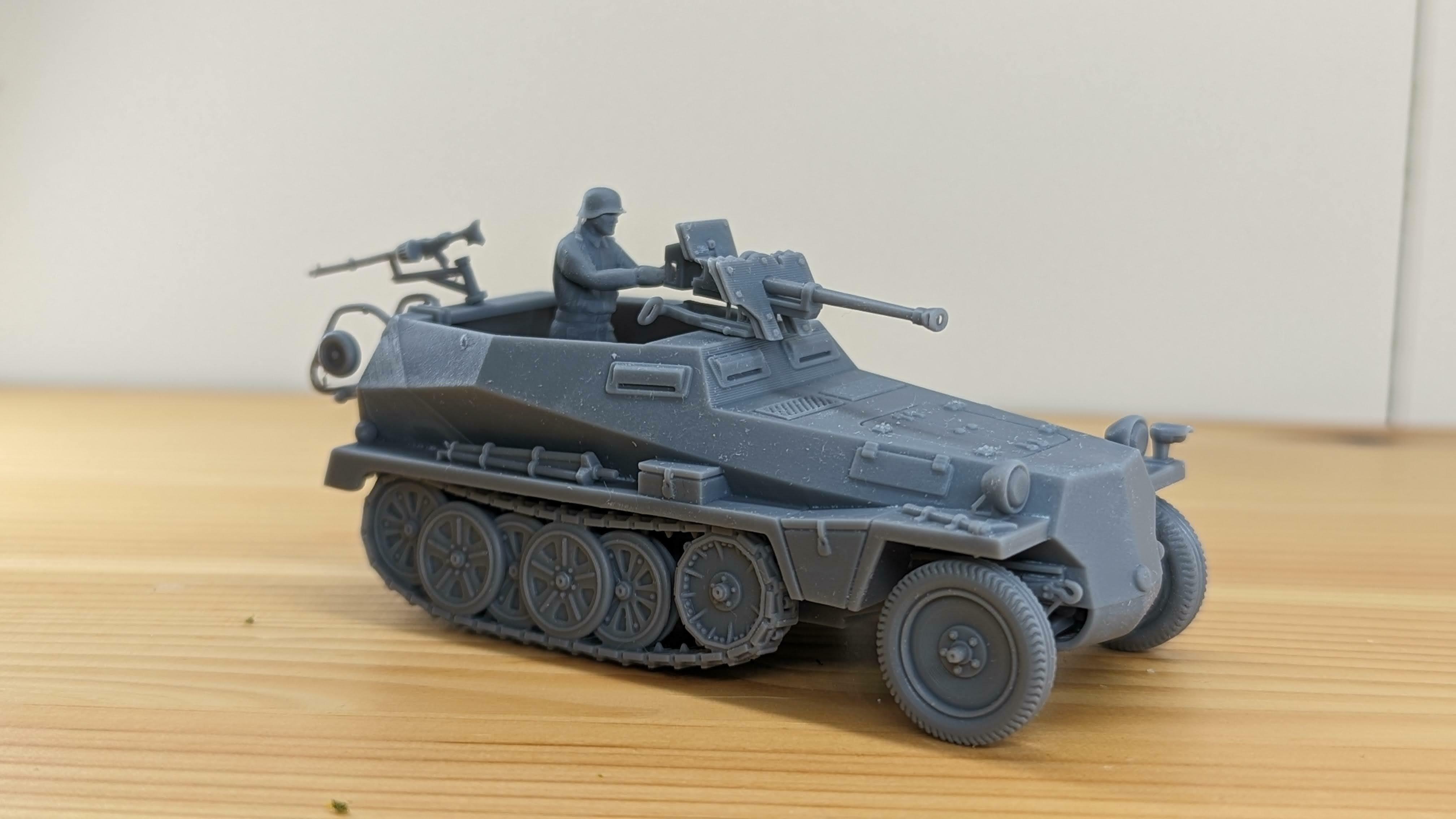 half track sd kfz 250 11 pesado blindado chse 41 + tripulantes alemanha ww2 sdkfz250 alemão tanque tanques guerra 28mm resina 3d impressão stl veículo tampo mesa jogos ação ferrolho escala 3D print model - Mito3D